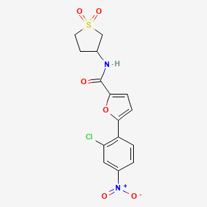 molecular formula C15H13ClN2O6S B3014379 5-(2-氯-4-硝基苯基)-N-(1,1-二氧化四氢噻吩-3-基)呋喃-2-甲酰胺 CAS No. 951900-87-1