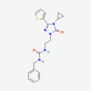 1-benzyl-3-(2-(4-cyclopropyl-5-oxo-3-(thiophen-2-yl)-4,5-dihydro-1H-1,2,4-triazol-1-yl)ethyl)urea