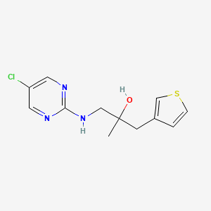 molecular formula C12H14ClN3OS B3014382 1-[(5-Chloropyrimidin-2-yl)amino]-2-methyl-3-thiophen-3-ylpropan-2-ol CAS No. 2380058-47-7