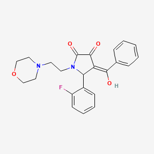 molecular formula C23H23FN2O4 B3014387 4-benzoyl-5-(2-fluorophenyl)-3-hydroxy-1-(2-morpholinoethyl)-1H-pyrrol-2(5H)-one CAS No. 381708-80-1