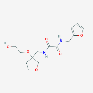 molecular formula C14H20N2O6 B3014394 N1-(呋喃-2-基甲基)-N2-((3-(2-羟乙氧基)四氢呋喃-3-基)甲基)草酰胺 CAS No. 2309553-02-2