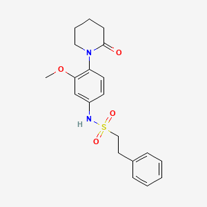 molecular formula C20H24N2O4S B3014402 N-(3-methoxy-4-(2-oxopiperidin-1-yl)phenyl)-2-phenylethanesulfonamide CAS No. 941893-45-4