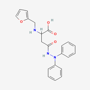 molecular formula C21H21N3O4 B3014403 4-(2,2-Diphenylhydrazinyl)-2-(furan-2-ylmethylamino)-4-oxobutanoic acid CAS No. 1025759-41-4