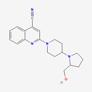 molecular formula C20H24N4O B3014405 2-[4-[2-(Hydroxymethyl)pyrrolidin-1-yl]piperidin-1-yl]quinoline-4-carbonitrile CAS No. 2380071-32-7