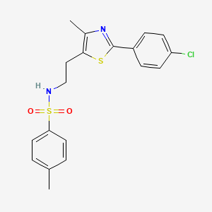 N-[2-[2-(4-chlorophenyl)-4-methyl-1,3-thiazol-5-yl]ethyl]-4-methylbenzenesulfonamide