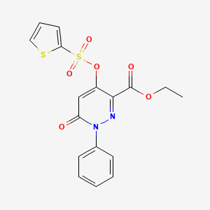 Ethyl 6-oxo-1-phenyl-4-thiophen-2-ylsulfonyloxypyridazine-3-carboxylate