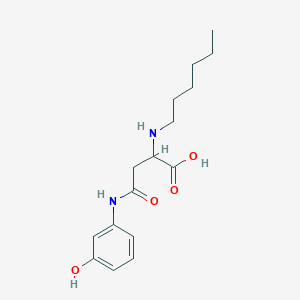 molecular formula C16H24N2O4 B3014417 2-(Hexylamino)-4-((3-hydroxyphenyl)amino)-4-oxobutanoic acid CAS No. 1029938-46-2