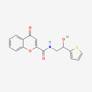 molecular formula C16H13NO4S B3014423 N-(2-hydroxy-2-(thiophen-2-yl)ethyl)-4-oxo-4H-chromene-2-carboxamide CAS No. 1704674-08-7