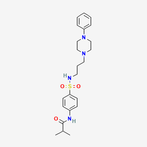 molecular formula C23H32N4O3S B3014428 N-(4-(N-(3-(4-phenylpiperazin-1-yl)propyl)sulfamoyl)phenyl)isobutyramide CAS No. 1049550-05-1