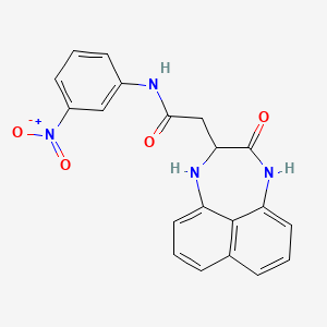 molecular formula C20H16N4O4 B3014433 N-(3-nitrophenyl)-2-(3-oxo-1,2,3,4-tetrahydronaphtho[1,8-ef][1,4]diazepin-2-yl)acetamide CAS No. 1009278-42-5