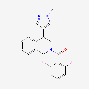 molecular formula C20H17F2N3O B3014438 (2,6-difluorophenyl)(4-(1-methyl-1H-pyrazol-4-yl)-3,4-dihydroisoquinolin-2(1H)-yl)methanone CAS No. 2309605-42-1