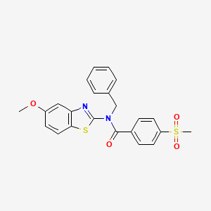 molecular formula C23H20N2O4S2 B3014440 N-benzyl-N-(5-methoxybenzo[d]thiazol-2-yl)-4-(methylsulfonyl)benzamide CAS No. 941877-97-0