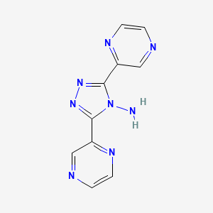 molecular formula C10H8N8 B3014444 3,5-二(2-吡嗪基)-4H-1,2,4-三唑-4-胺 CAS No. 223645-71-4