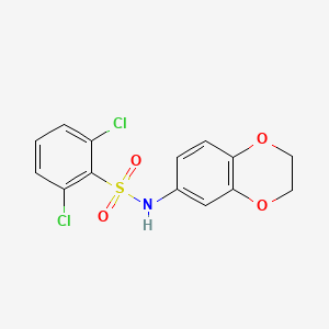 molecular formula C14H11Cl2NO4S B3014449 2,6-dichloro-N-(2,3-dihydro-1,4-benzodioxin-6-yl)benzenesulfonamide CAS No. 613658-47-2