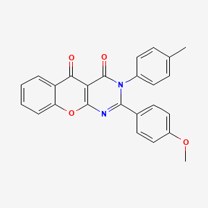 molecular formula C25H18N2O4 B3014450 2-(4-甲氧基苯基)-3-(4-甲基苯基)色满[2,3-d]嘧啶-4,5-二酮 CAS No. 883955-76-8