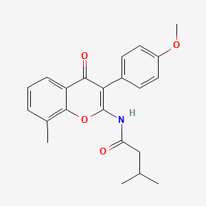 N-[3-(4-methoxyphenyl)-8-methyl-4-oxo-4H-chromen-2-yl]-3-methylbutanamide