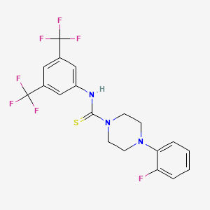 molecular formula C19H16F7N3S B3014471 N-[3,5-bis(trifluoromethyl)phenyl]-4-(2-fluorophenyl)piperazine-1-carbothioamide CAS No. 1023479-23-3