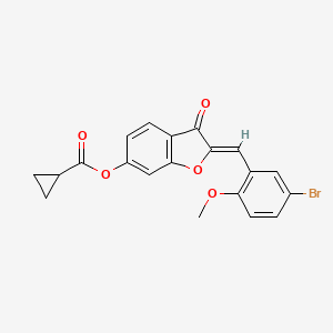 (Z)-2-(5-bromo-2-methoxybenzylidene)-3-oxo-2,3-dihydrobenzofuran-6-yl cyclopropanecarboxylate