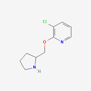 molecular formula C10H13ClN2O B3014481 3-Chloro-2-[(pyrrolidin-2-yl)methoxy]pyridine CAS No. 1247444-39-8