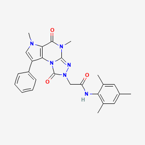 molecular formula C26H26N6O3 B3014482 6-(3,4-Dimethoxyphenyl)-3-[2-oxo-2-(4-pyrimidin-2-ylpiperazin-1-yl)ethyl]imidazo[2,1-b][1,3]thiazole CAS No. 1215397-85-5