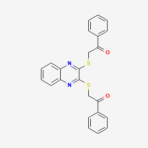 molecular formula C24H18N2O2S2 B3014483 2-(3-Phenacylsulfanylquinoxalin-2-yl)sulfanyl-1-phenylethanone CAS No. 300572-40-1