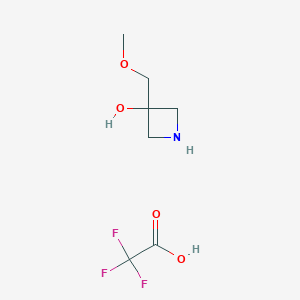 molecular formula C7H12F3NO4 B3014487 3-(Methoxymethyl)azetidin-3-ol trifluoroacetic acid CAS No. 1864058-29-6