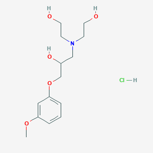molecular formula C14H24ClNO5 B3014489 2,2'-((2-Hydroxy-3-(3-methoxyphenoxy)propyl)azanediyl)diethanol hydrochloride CAS No. 478614-55-0
