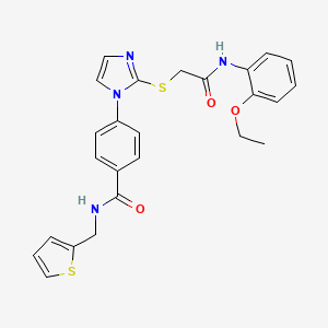 4-(2-((2-((2-ethoxyphenyl)amino)-2-oxoethyl)thio)-1H-imidazol-1-yl)-N-(thiophen-2-ylmethyl)benzamide