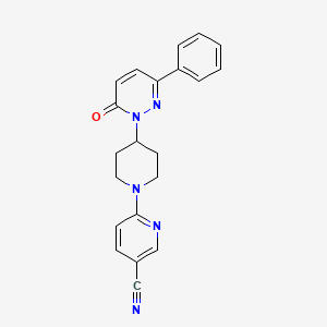 molecular formula C21H19N5O B3014495 6-[4-(6-Oxo-3-phenylpyridazin-1-yl)piperidin-1-yl]pyridine-3-carbonitrile CAS No. 2380033-65-6