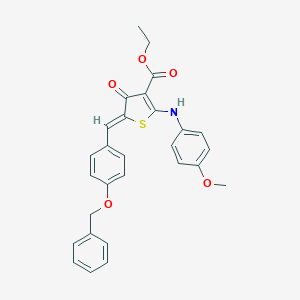 molecular formula C28H25NO5S B301451 ethyl (5Z)-2-(4-methoxyanilino)-4-oxo-5-[(4-phenylmethoxyphenyl)methylidene]thiophene-3-carboxylate 