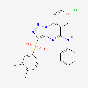 molecular formula C23H18ClN5O2S B3014516 7-chloro-3-((3,4-dimethylphenyl)sulfonyl)-N-phenyl-[1,2,3]triazolo[1,5-a]quinazolin-5-amine CAS No. 904584-25-4