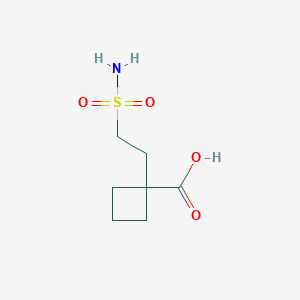 molecular formula C7H13NO4S B3014520 1-(2-磺酰胺基乙基)环丁烷-1-羧酸 CAS No. 2375273-07-5