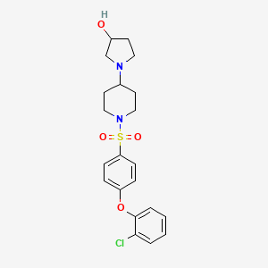 1-(1-((4-(2-Chlorophenoxy)phenyl)sulfonyl)piperidin-4-yl)pyrrolidin-3-ol