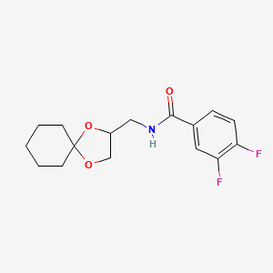 N-(1,4-dioxaspiro[4.5]decan-2-ylmethyl)-3,4-difluorobenzamide