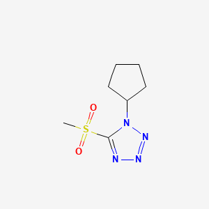 molecular formula C7H12N4O2S B3014537 1-环戊基-5-甲磺酰基-1H-1,2,3,4-四唑 CAS No. 1152878-96-0