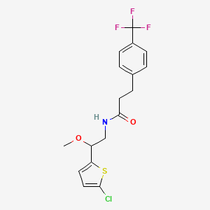 molecular formula C17H17ClF3NO2S B3014538 N-(2-(5-chlorothiophen-2-yl)-2-methoxyethyl)-3-(4-(trifluoromethyl)phenyl)propanamide CAS No. 2034598-43-9