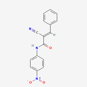 molecular formula C16H11N3O3 B3014540 (E)-2-cyano-N-(4-nitrophenyl)-3-phenylacrylamide CAS No. 358653-06-2