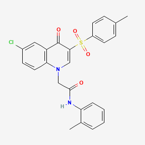molecular formula C25H21ClN2O4S B3014541 2-(6-chloro-4-oxo-3-tosylquinolin-1(4H)-yl)-N-(o-tolyl)acetamide CAS No. 902585-45-9