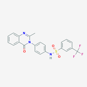 molecular formula C22H16F3N3O3S B3014543 N-(4-(2-methyl-4-oxoquinazolin-3(4H)-yl)phenyl)-3-(trifluoromethyl)benzenesulfonamide CAS No. 898456-43-4