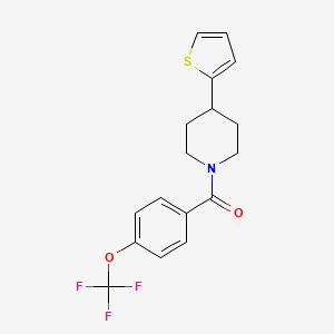 molecular formula C17H16F3NO2S B3014544 (4-(Thiophen-2-yl)piperidin-1-yl)(4-(trifluoromethoxy)phenyl)methanone CAS No. 1396869-97-8