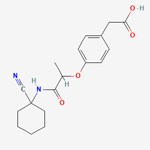molecular formula C18H22N2O4 B3014556 2-(4-{1-[(1-Cyanocyclohexyl)carbamoyl]ethoxy}phenyl)acetic acid CAS No. 1050164-49-2