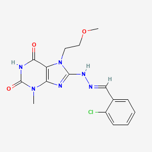 8-[(2E)-2-(2-chlorobenzylidene)hydrazinyl]-6-hydroxy-7-(2-methoxyethyl)-3-methyl-3,7-dihydro-2H-purin-2-one