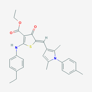 ethyl (5Z)-5-[[2,5-dimethyl-1-(4-methylphenyl)pyrrol-3-yl]methylidene]-2-(4-ethylanilino)-4-oxothiophene-3-carboxylate
