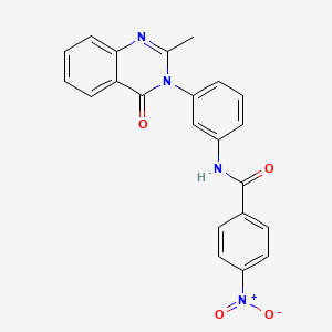 molecular formula C22H16N4O4 B3014561 N-[3-(2-methyl-4-oxoquinazolin-3-yl)phenyl]-4-nitrobenzamide CAS No. 898455-10-2