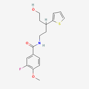 3-fluoro-N-(5-hydroxy-3-(thiophen-2-yl)pentyl)-4-methoxybenzamide