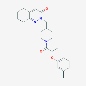 2-[[1-[2-(3-Methylphenoxy)propanoyl]piperidin-4-yl]methyl]-5,6,7,8-tetrahydrocinnolin-3-one