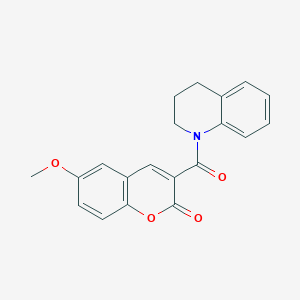 molecular formula C20H17NO4 B3014579 3-(3,4-Dihydro-2H-quinoline-1-carbonyl)-6-methoxy-chromen-2-one CAS No. 508231-49-0