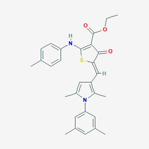 ethyl (5Z)-5-[[1-(3,5-dimethylphenyl)-2,5-dimethylpyrrol-3-yl]methylidene]-2-(4-methylanilino)-4-oxothiophene-3-carboxylate