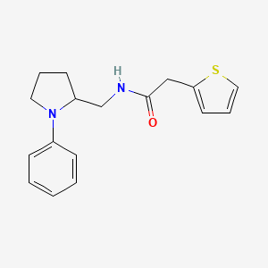 molecular formula C17H20N2OS B3014580 N-((1-苯基吡咯烷-2-基)甲基)-2-(噻吩-2-基)乙酰胺 CAS No. 1798513-62-8