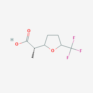 molecular formula C8H11F3O3 B3014581 (2S)-2-[5-(Trifluoromethyl)oxolan-2-yl]propanoic acid CAS No. 2248213-85-4